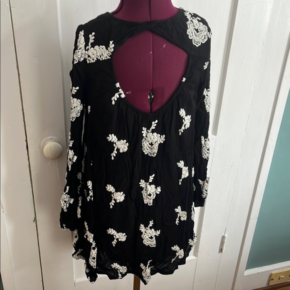 Free People Black and White Floral Mini Dress - Picture 4 of 4